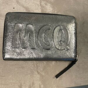 Alexander McQueen Silver Leather Wallet